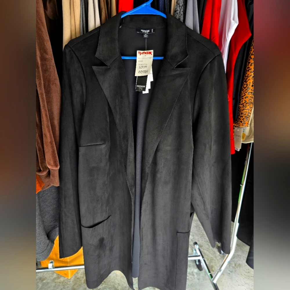 Plus Faux Leather Blazer
